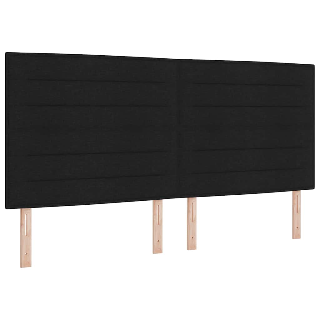 LED Headboard with LED Strip Lights Manual Black 200 cm Fabric